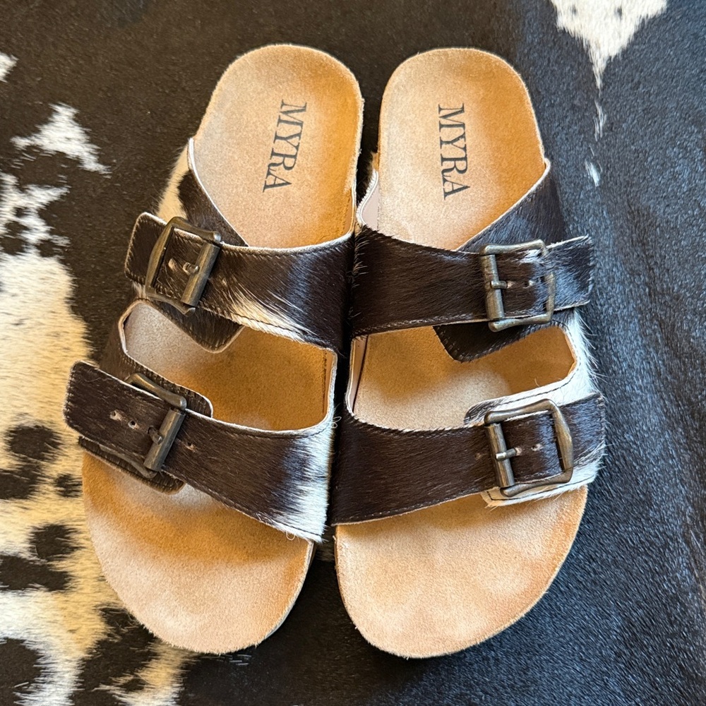 Myra cowhide sandals women’s size 10